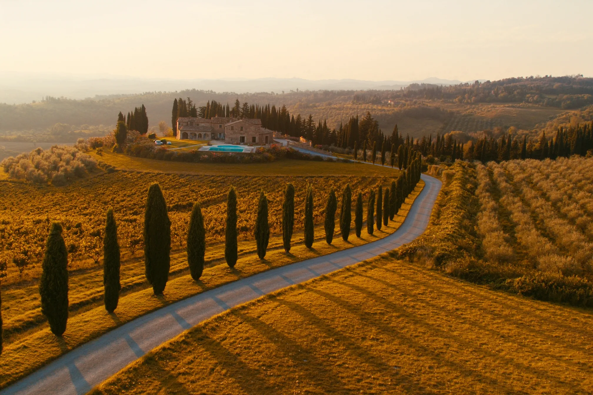 Tuscan hills at golden hour